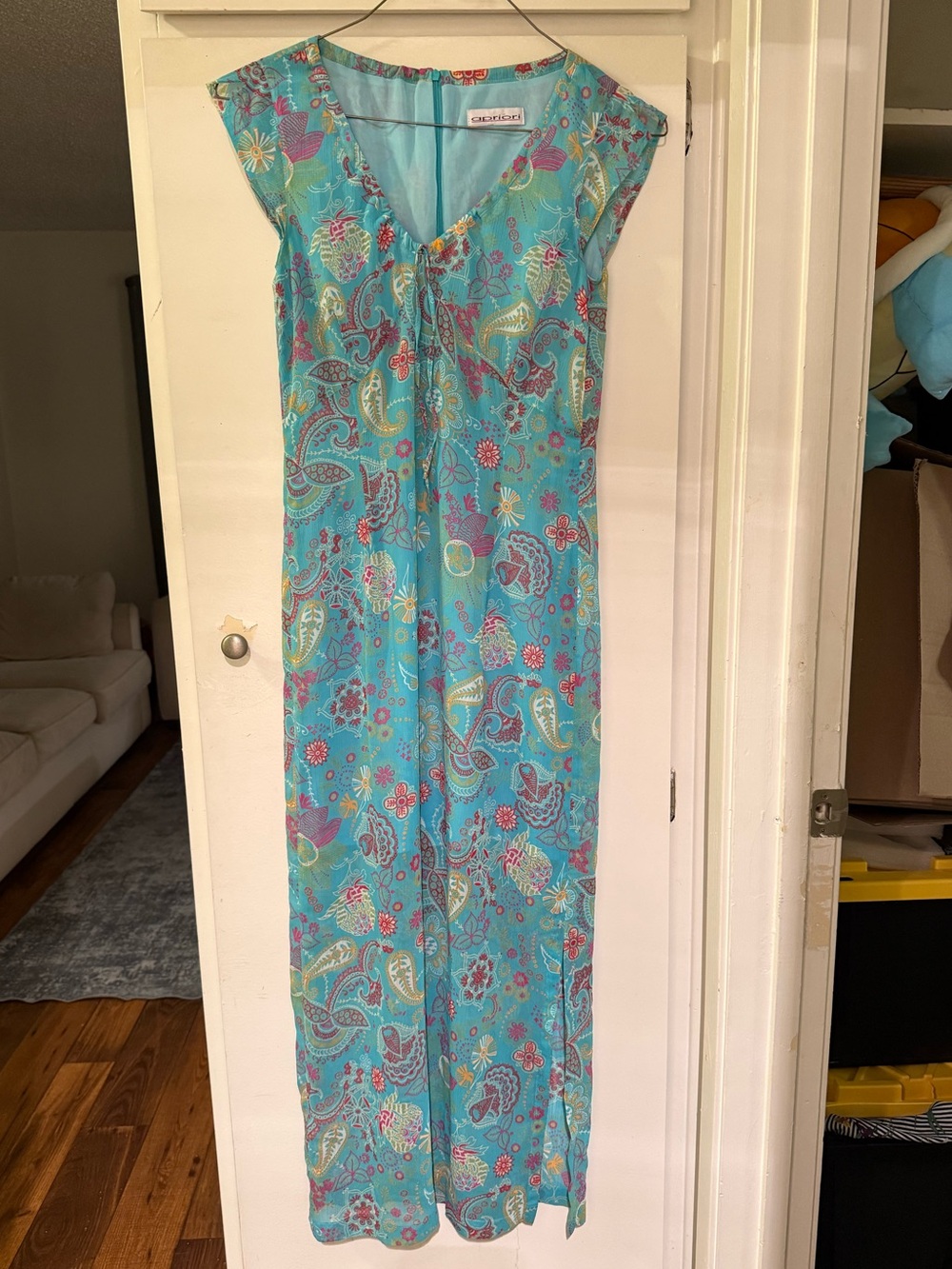 Vintage Y2K paisley babydoll dress maxi